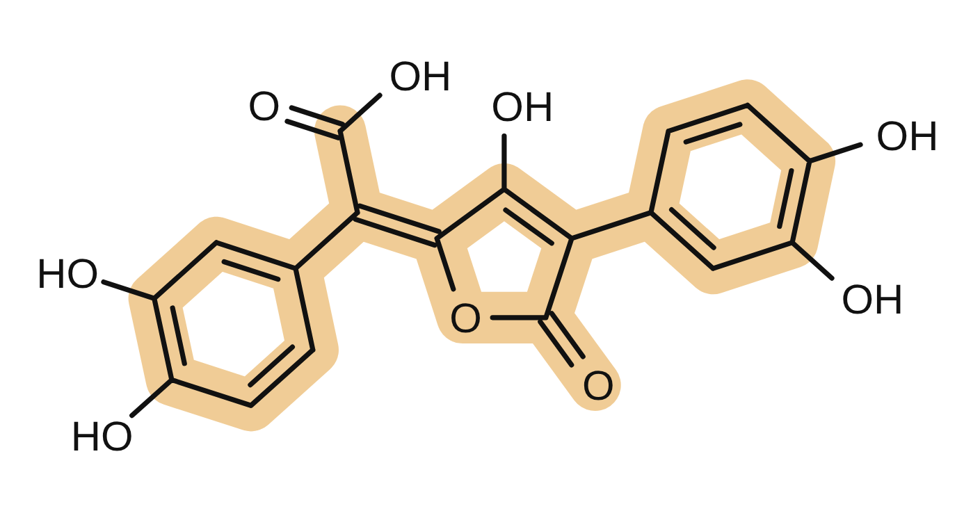 Variegatic acid structure with its conjugated system highlighted